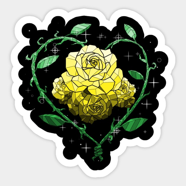 Yellow Crystal Flower Sticker by Saira Crystaline